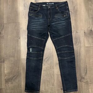 Crysp Denim Men’s 36x32 Biker Skinny Jeans